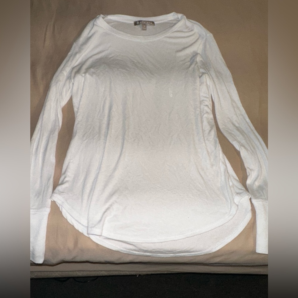 Athleta White Long Sleeve Shirt Top SUPER SOFT!